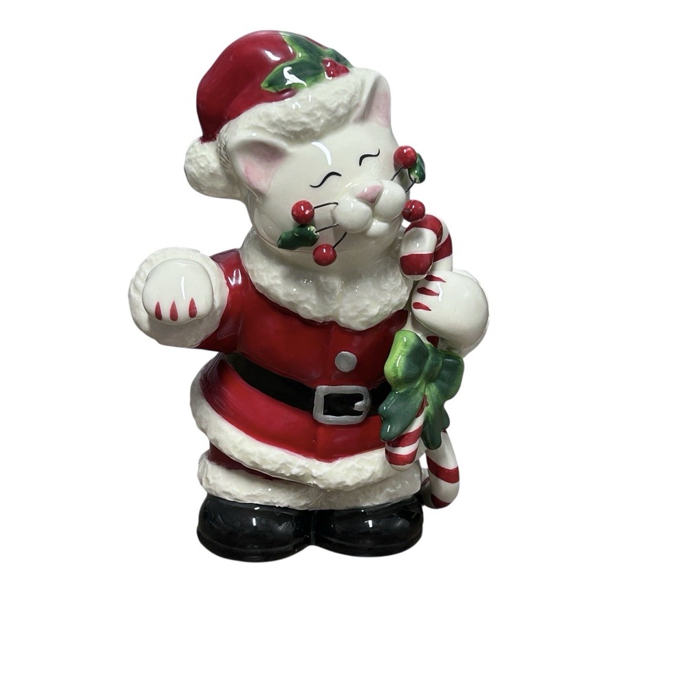 Christmas Whimsiclay KatKringle‎ Amy Lacombe Cat Figurine Santa Clause Kitty